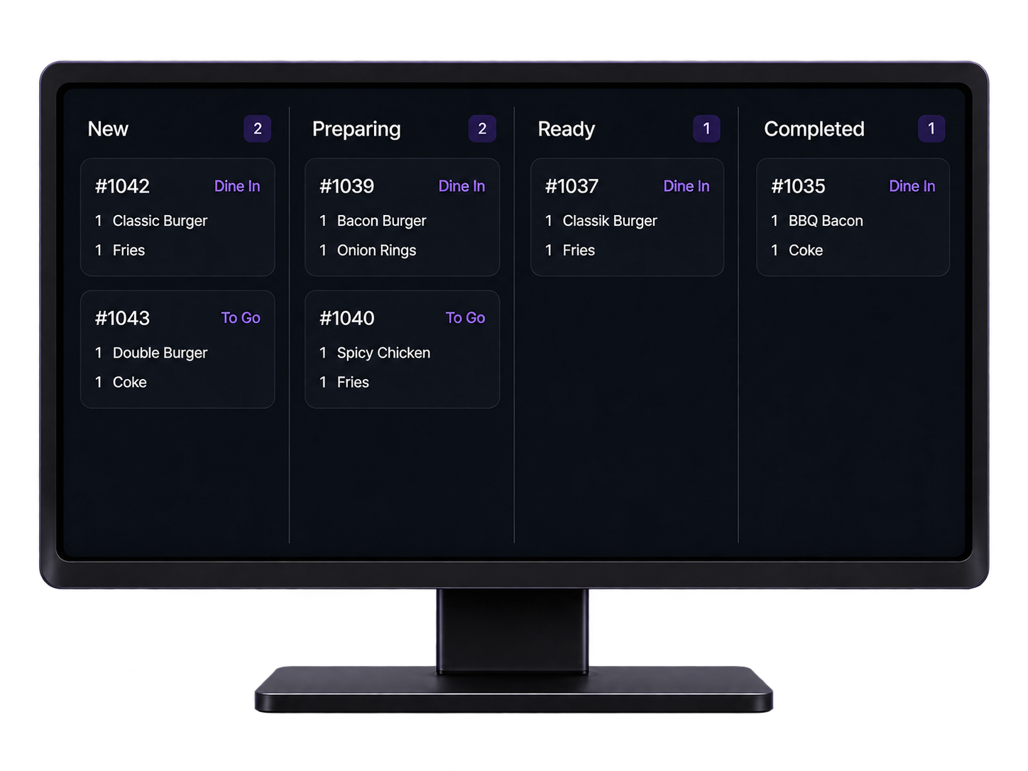 Monitor Gytrex utilizado como pantalla KDS de cocina